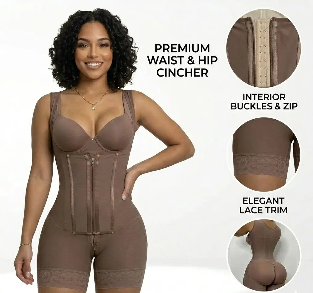 Open-Bust Colombian Faja with Crotch Zip