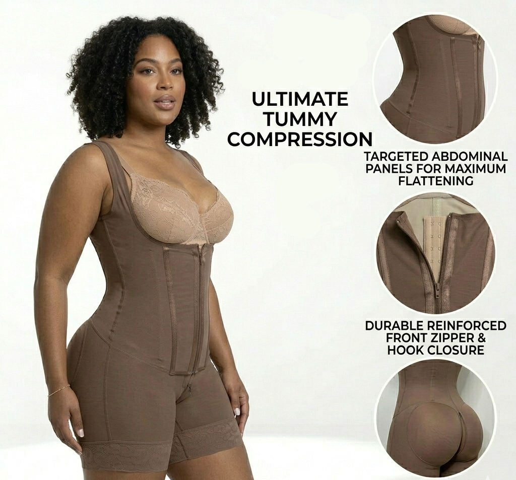 Open-Bust Colombian Faja with Crotch Zip