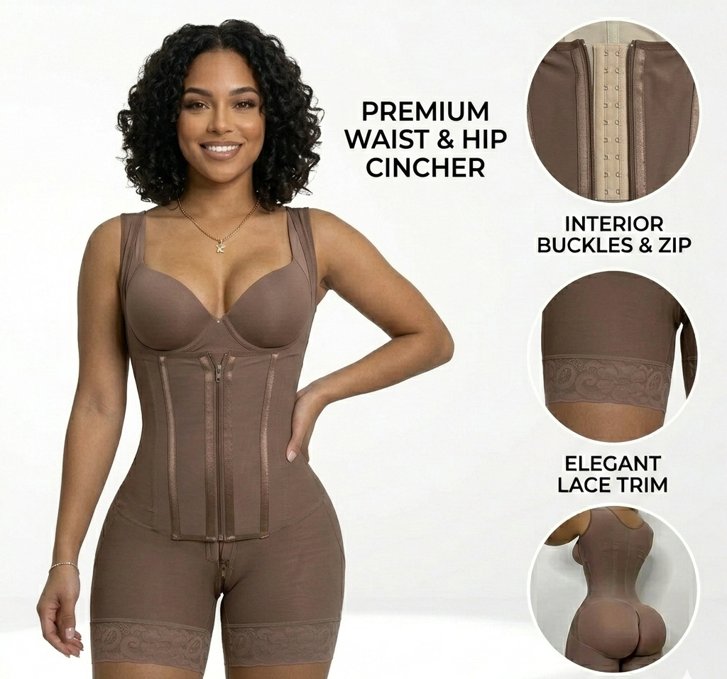 Open-Bust Colombian Faja with Crotch Zip