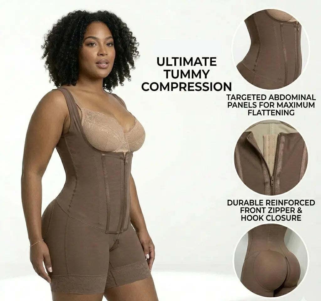 Open-Bust Colombian Faja with Crotch Zip